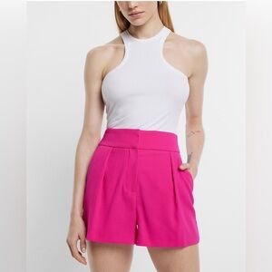 Stylist Super High Waisted Pleated Tailored Shorts